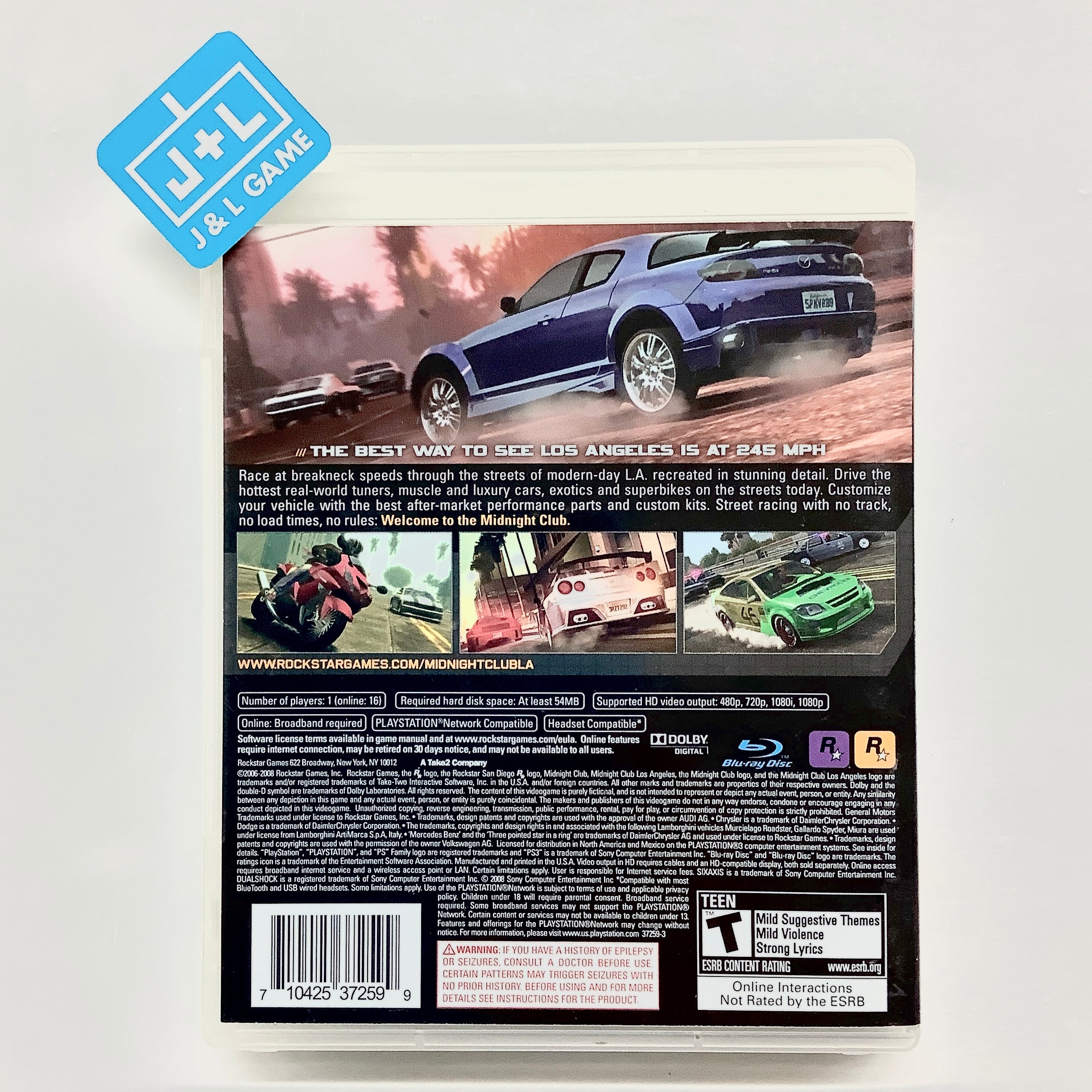 Midnight Club: Los Angeles - (PS3) PlayStation 3 [Pre-Owned] Video Games Rockstar Games   
