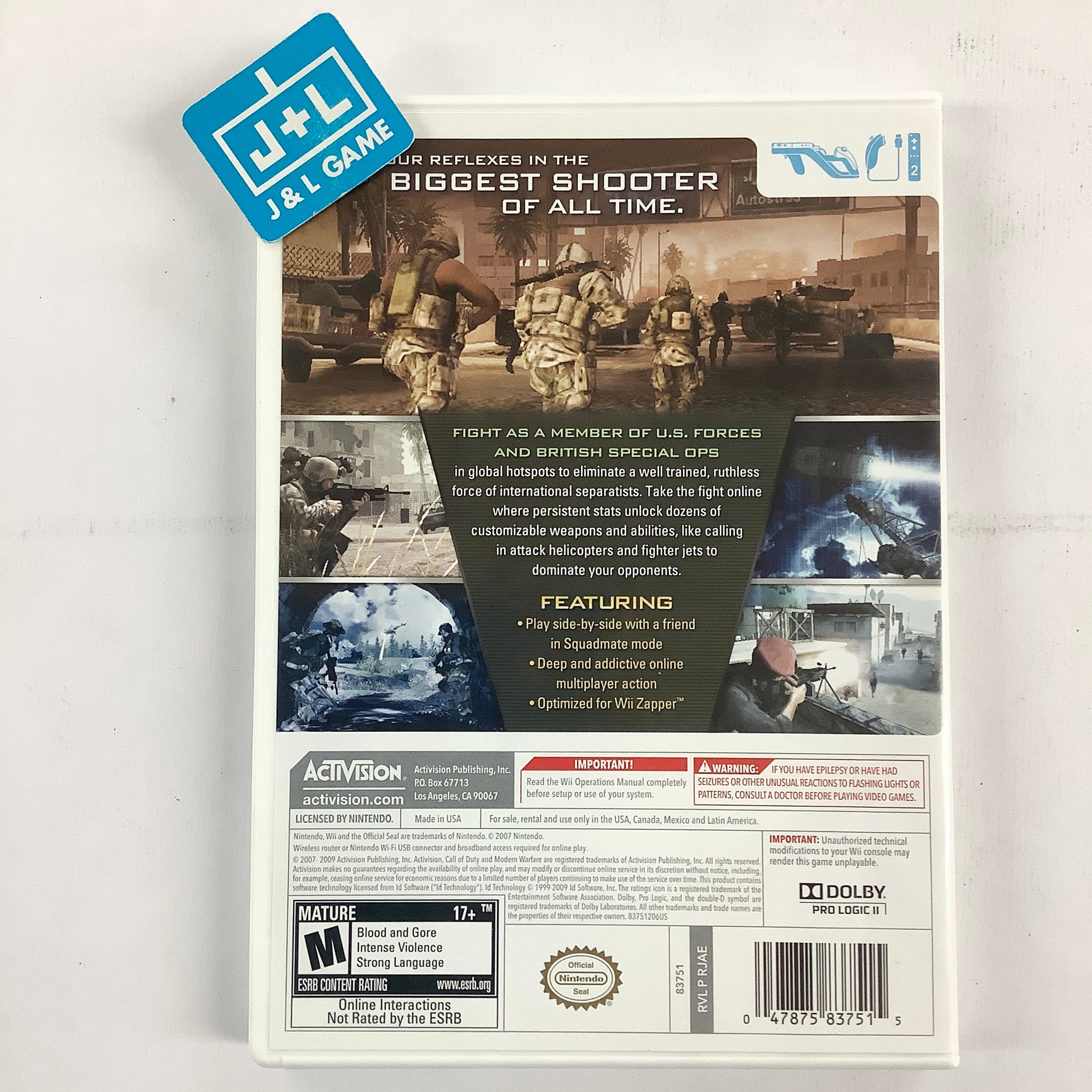 Call of Duty: Modern Warfare Reflex Edition - Nintendo Wii [Pre-Owned] Video Games Activision   