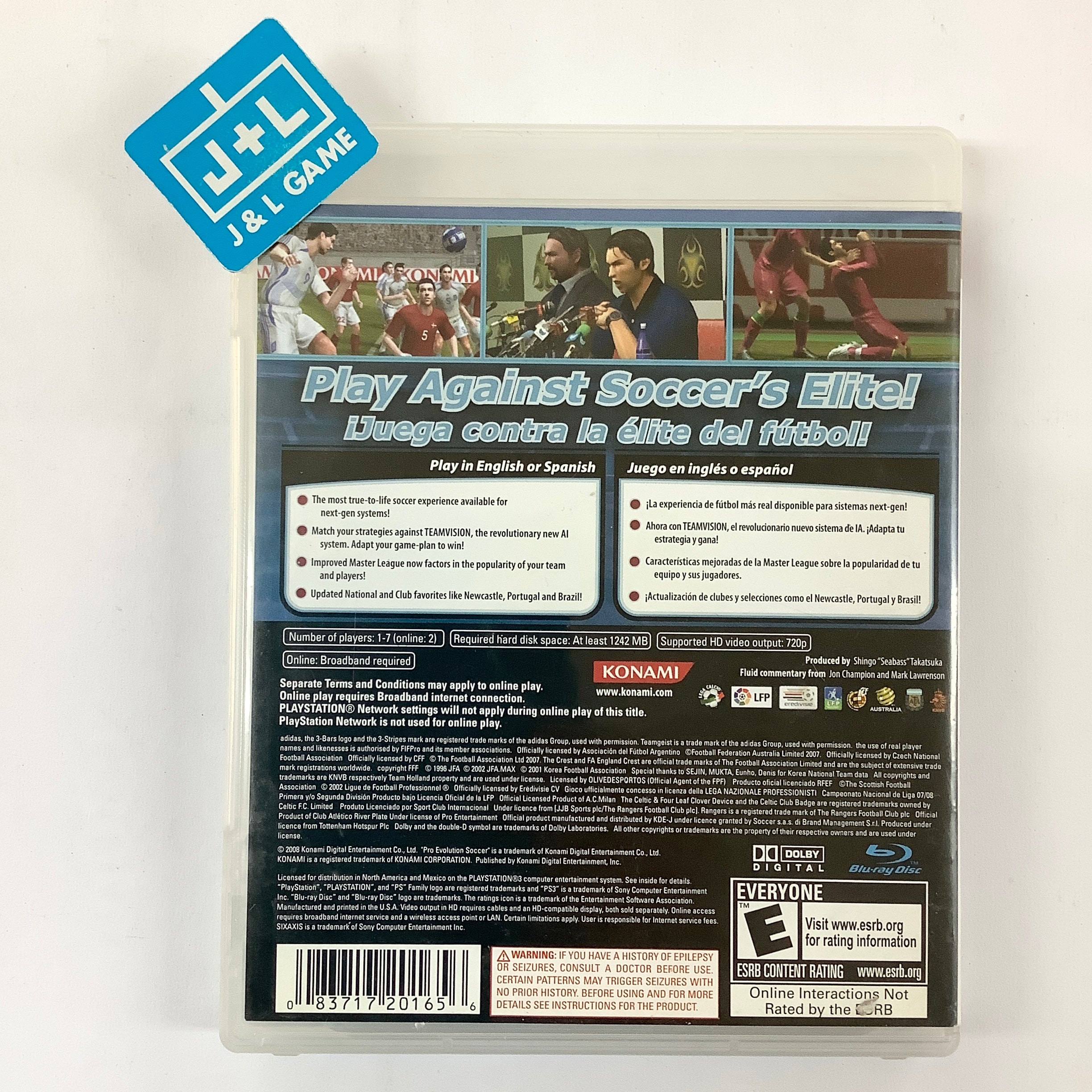 Pro Evolution Soccer 2008 - (PS3) PlayStation 3 [Pre-Owned] Video Games Konami   