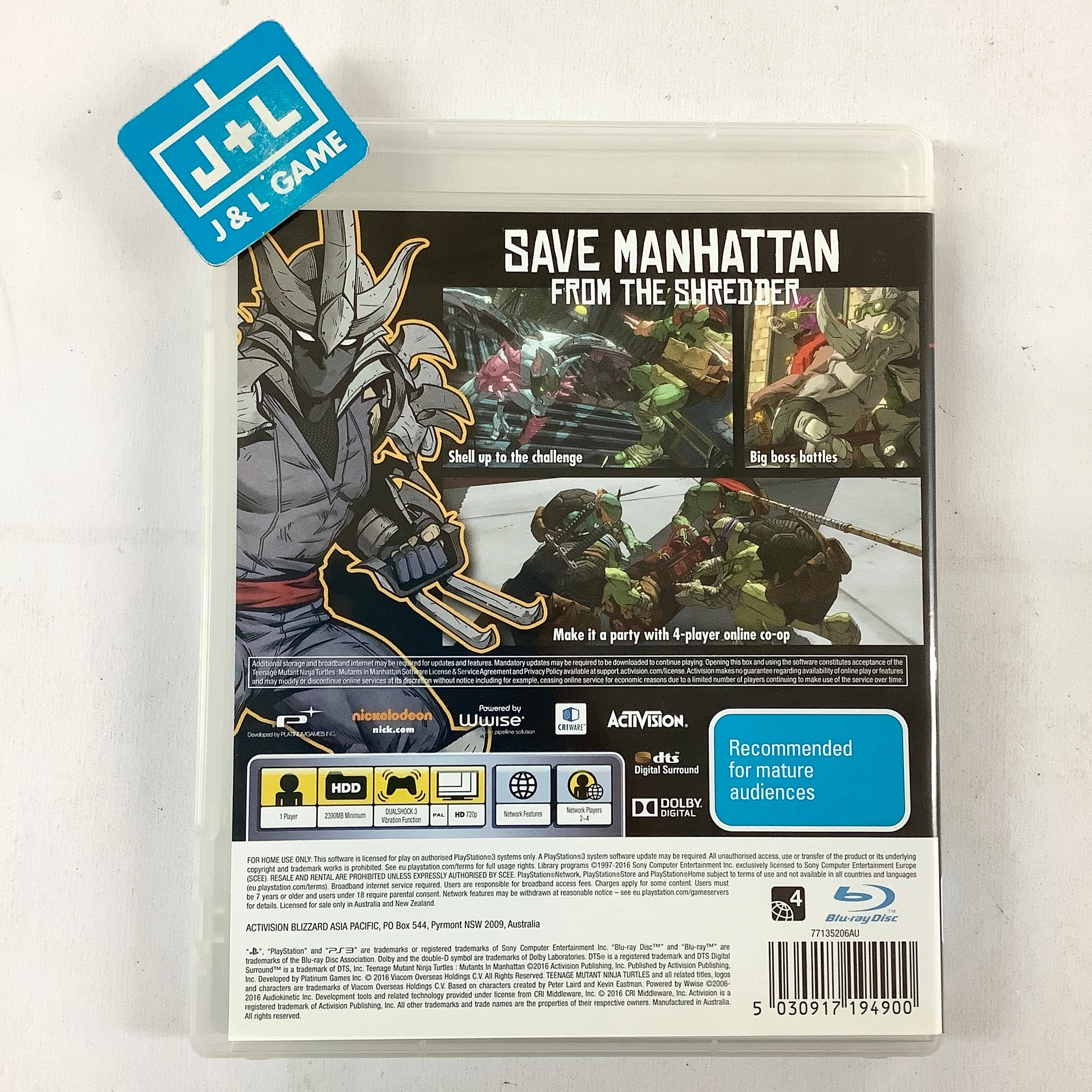 Teenage Mutant Ninja Turtles: Mutants in Manhattan - (PS3) PlayStation 3 [Pre-Owned] (Oceania Import) Video Games Activision   