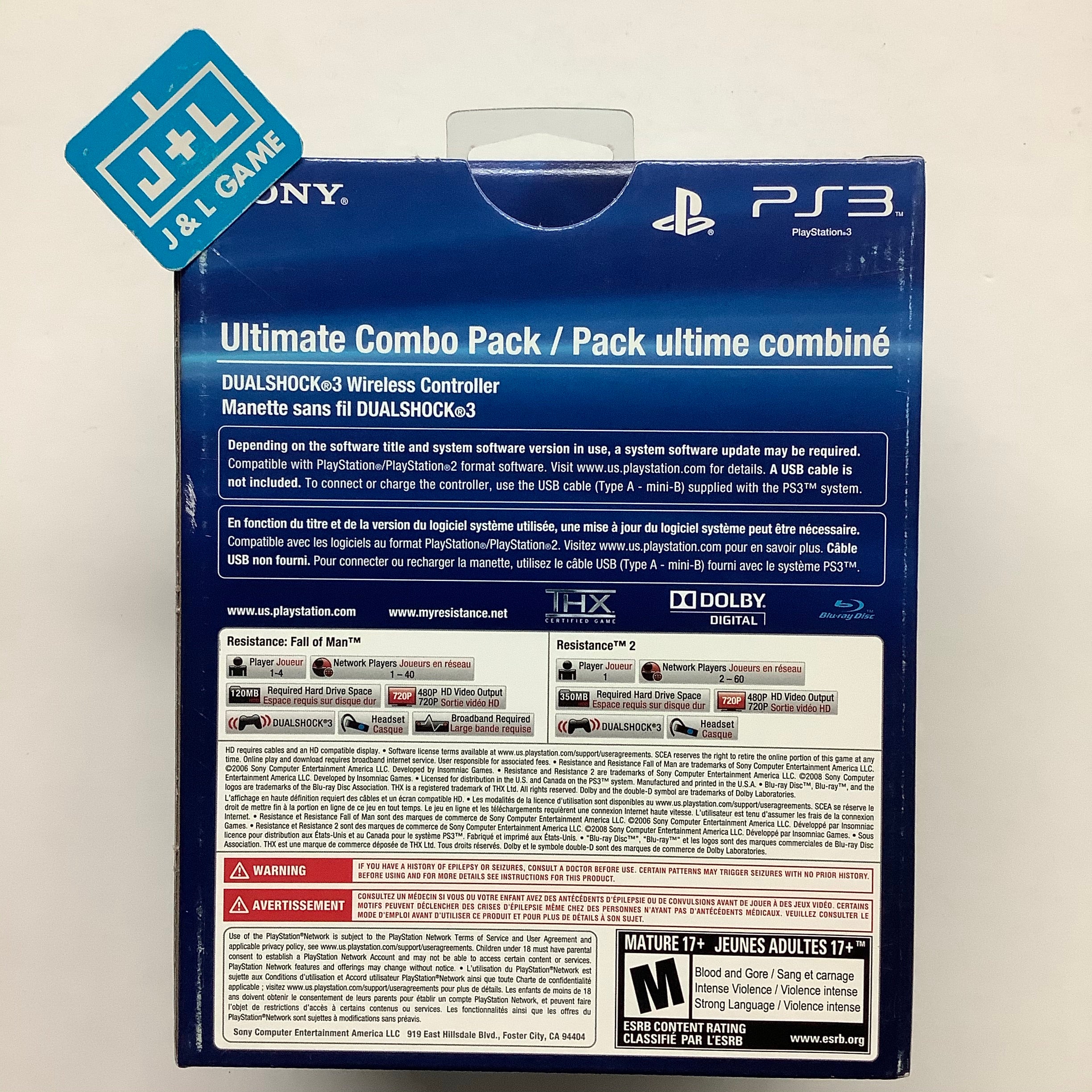SONY Playstation 3 Resistance Dual Pack & DUALSHOCK3 Wireless Controller - (PS3) Playstation 3 (Ultimate Combo Pack) Video Games PlayStation   