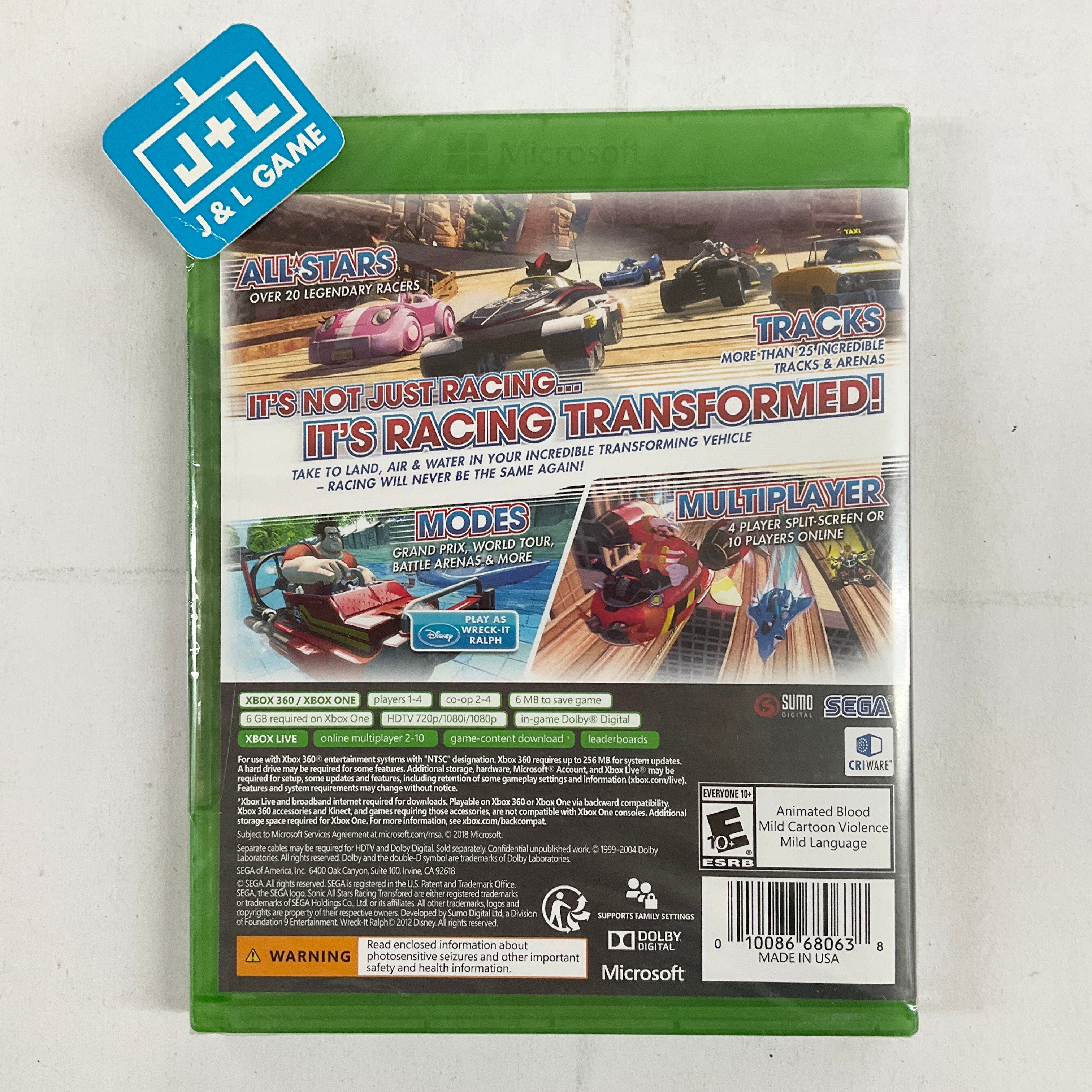 Sonic & All-Stars Racing Transformed - (XB1) Xbox One Video Games SEGA   
