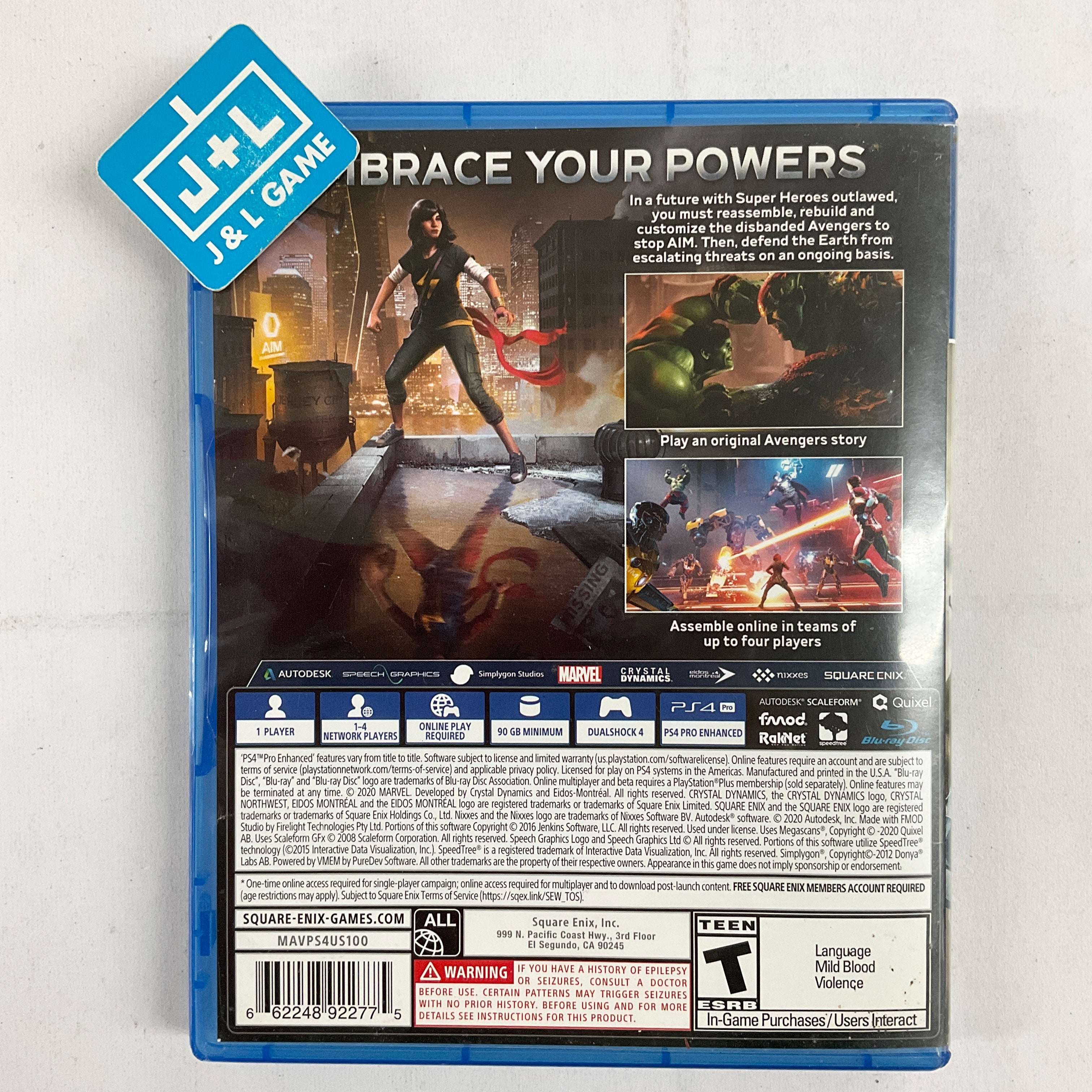 Marvel's Avengers - (PS4) PlayStation 4 [Pre-Owned] | J&L Game
