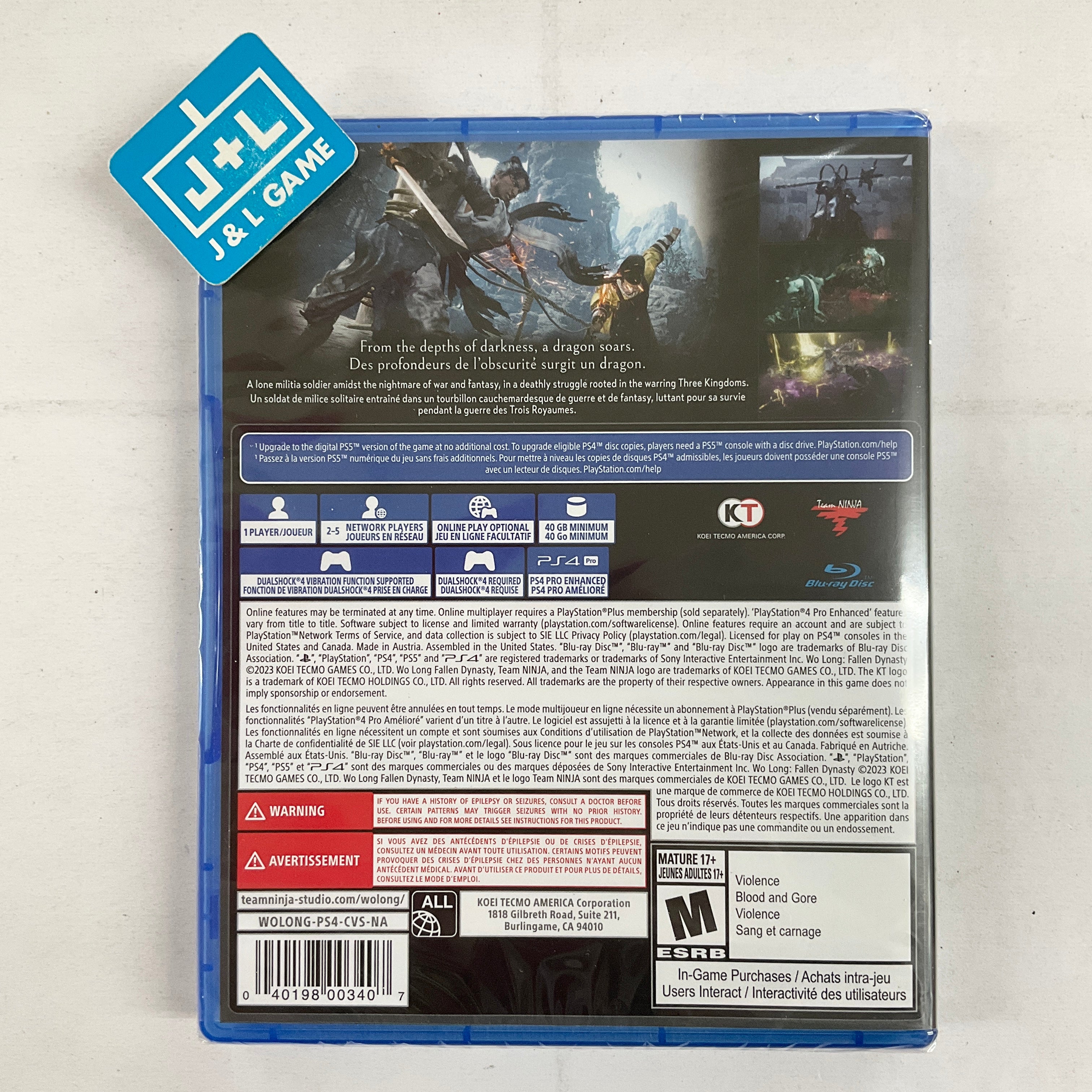 Wo Long: Fallen Dynasty - (PS4) PlayStation 4 Video Games KT   