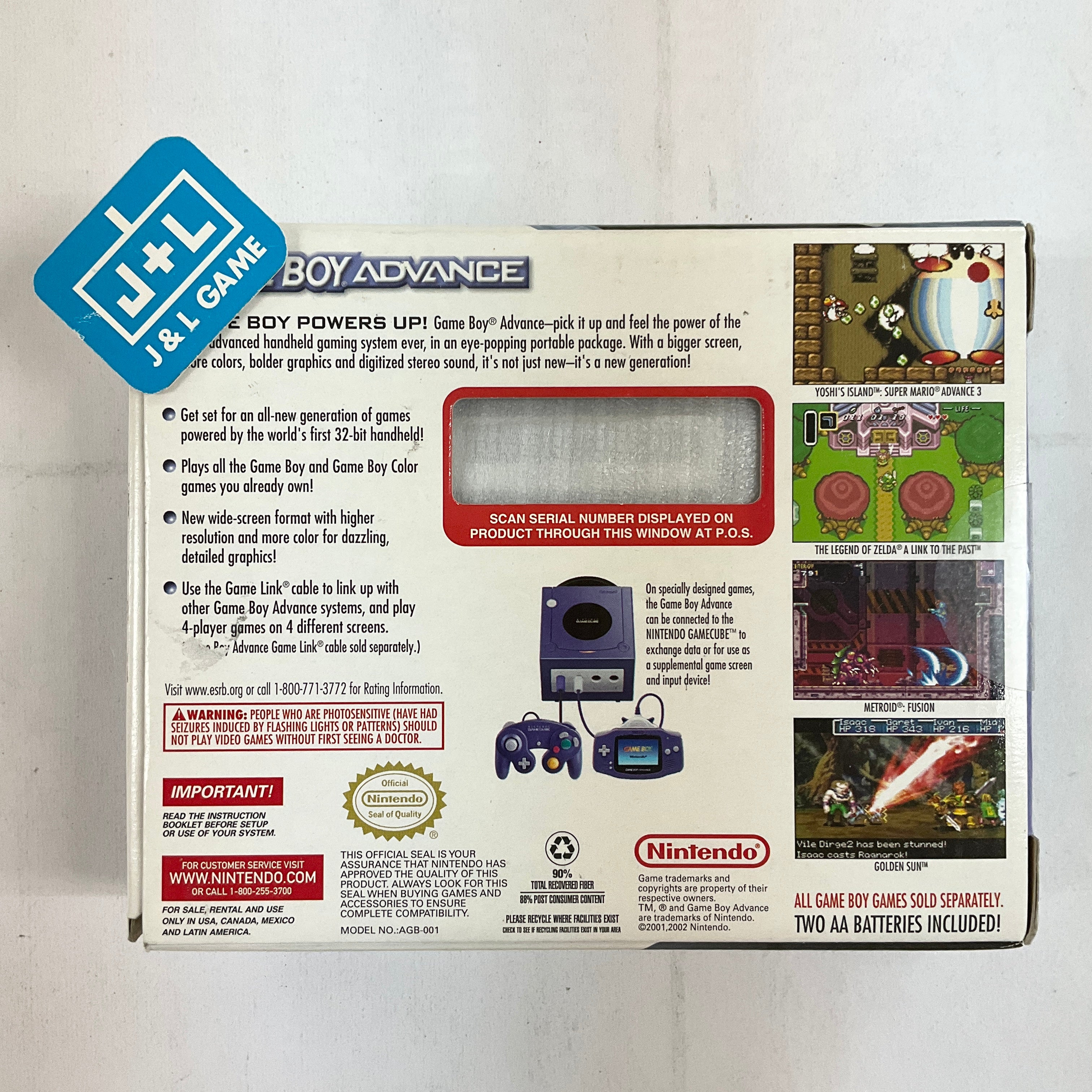 Nintendo Game Boy Advance (Glacier) - (GBA) Game Boy Advance [Pre-Owned] Consoles Nintendo   