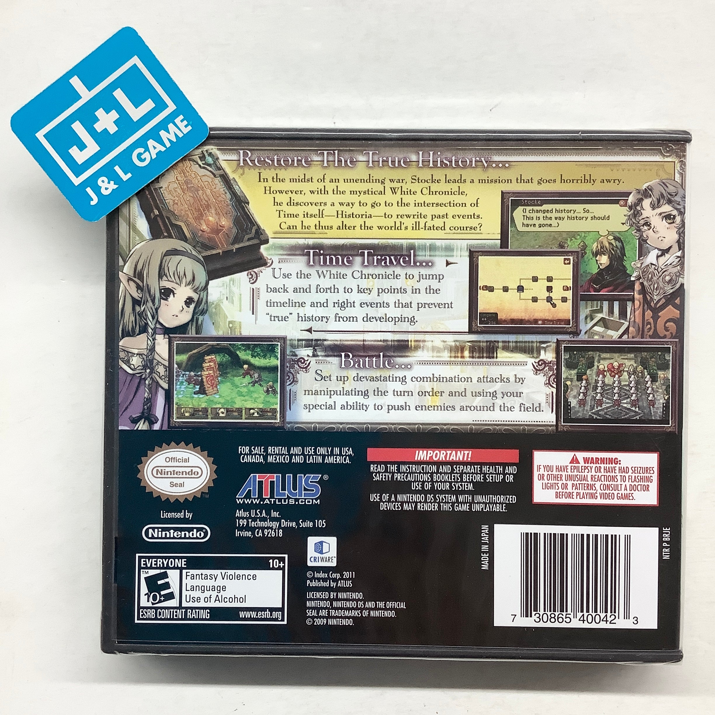 Radiant Historia  - (NDS) Nintendo DS Video Games Atlus   