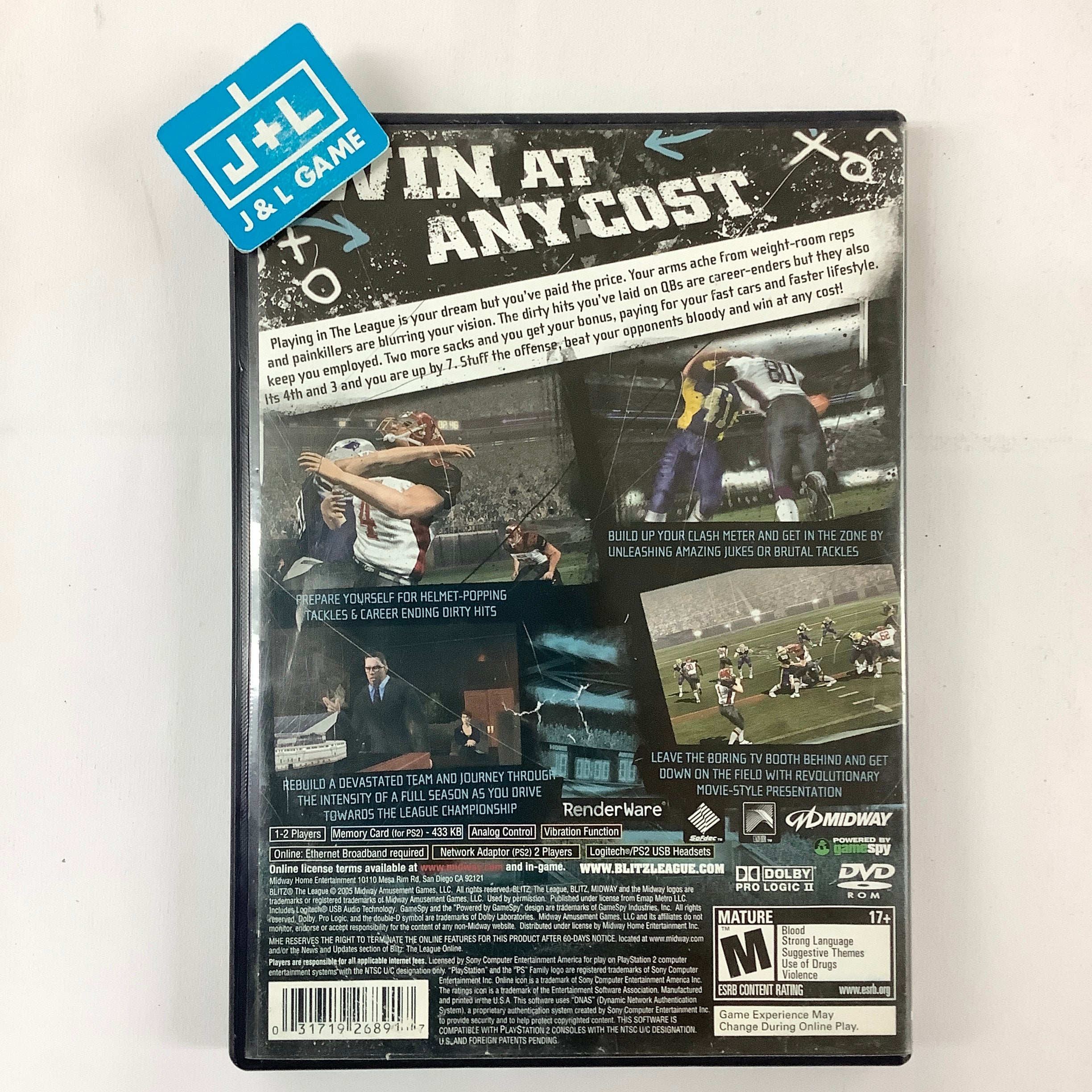 Blitz: The League - (PS2) PlayStation 2 [Pre-Owned] Video Games Midway   