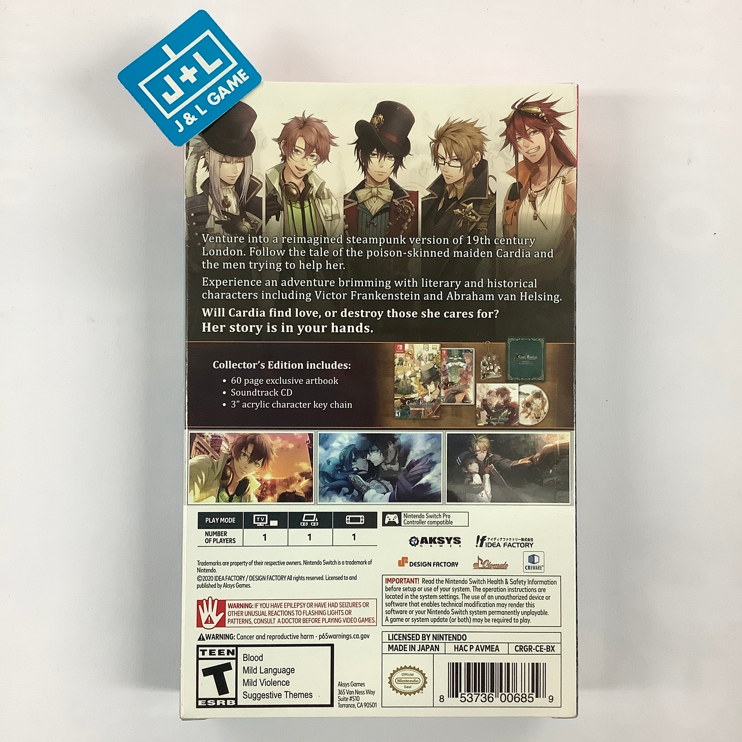 Code: Realize ~Guardian of Rebirth~ (Collector's Edition) - (NSW) Nintendo Switch Video Games Aksys   