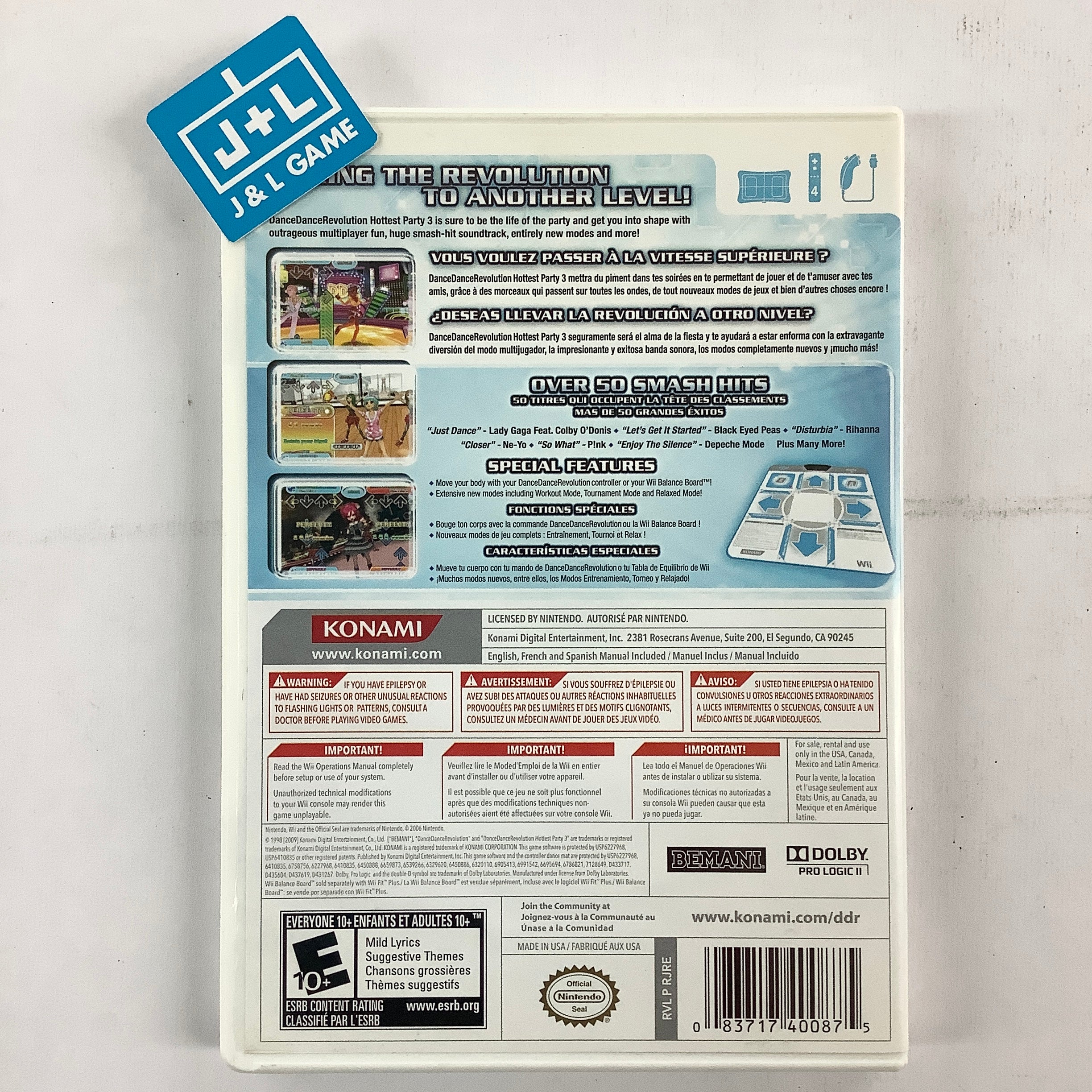 Dance Dance Revolution: Hottest Party 3 - Nintendo Wii [Pre-Owned] Video Games Konami   