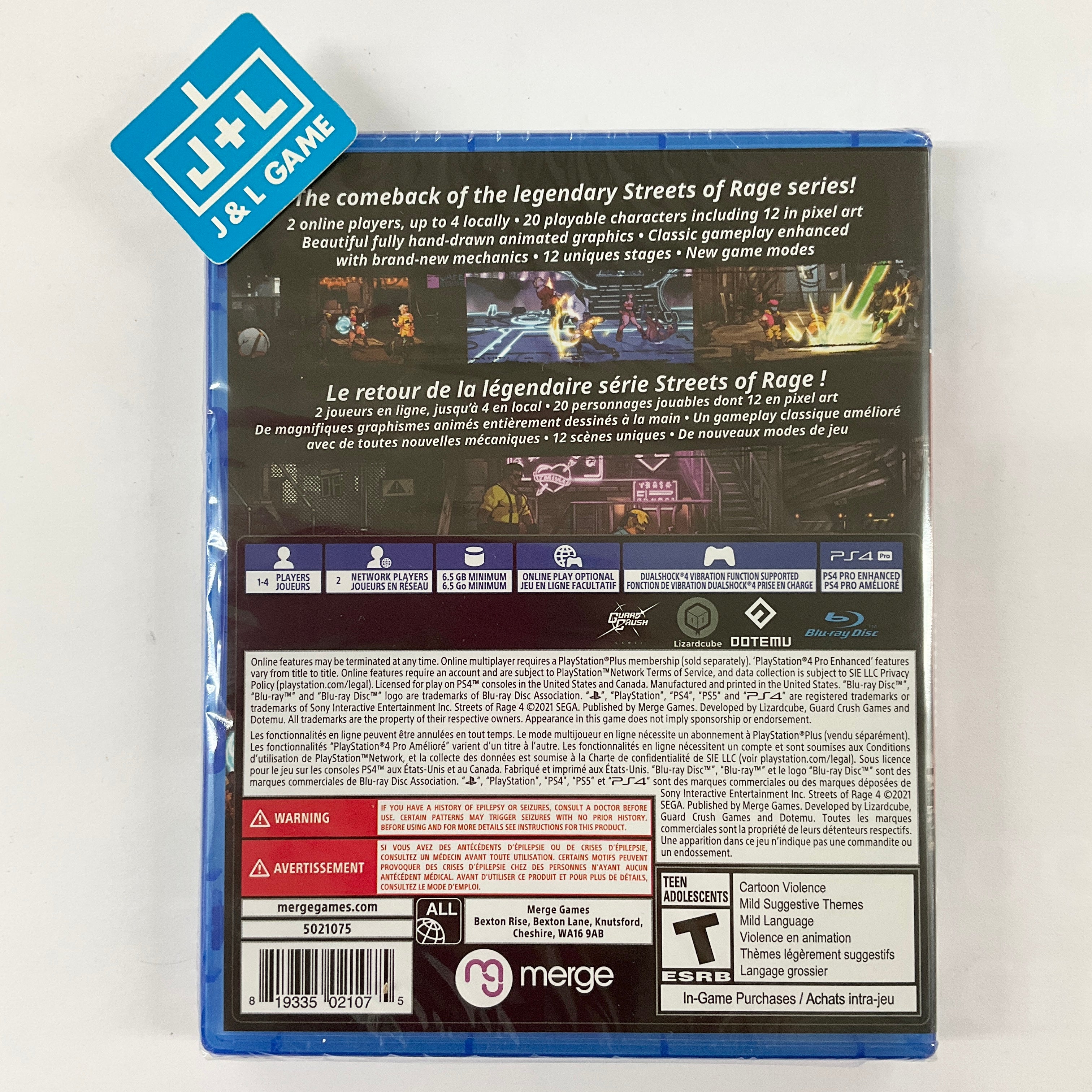 Streets of Rage 4 - Anniversary Edition - (PS4) PlayStation 4 Video Games Merge Games   
