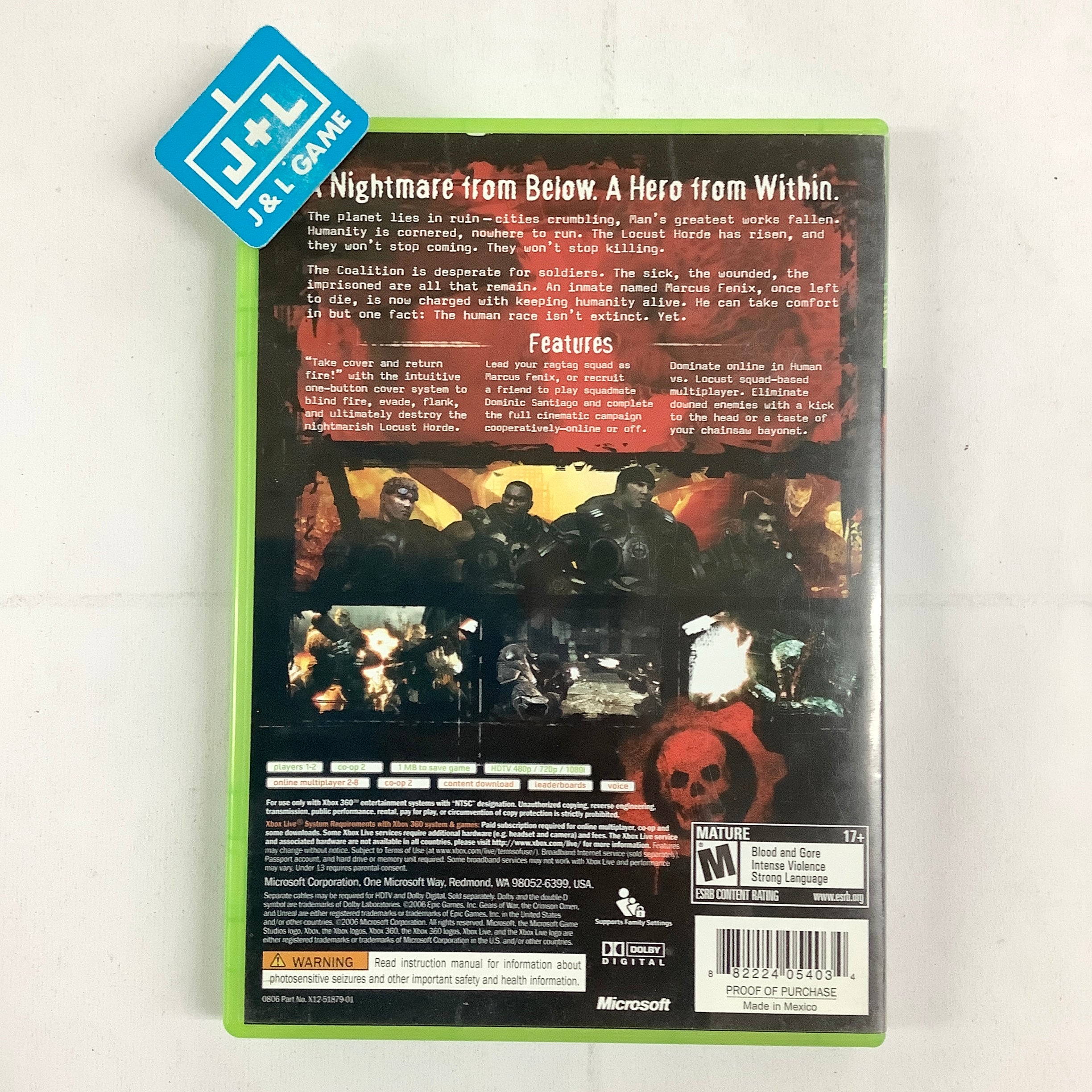Gears of War - Xbox 360 [Pre-Owned] Video Games Microsoft Game Studios   
