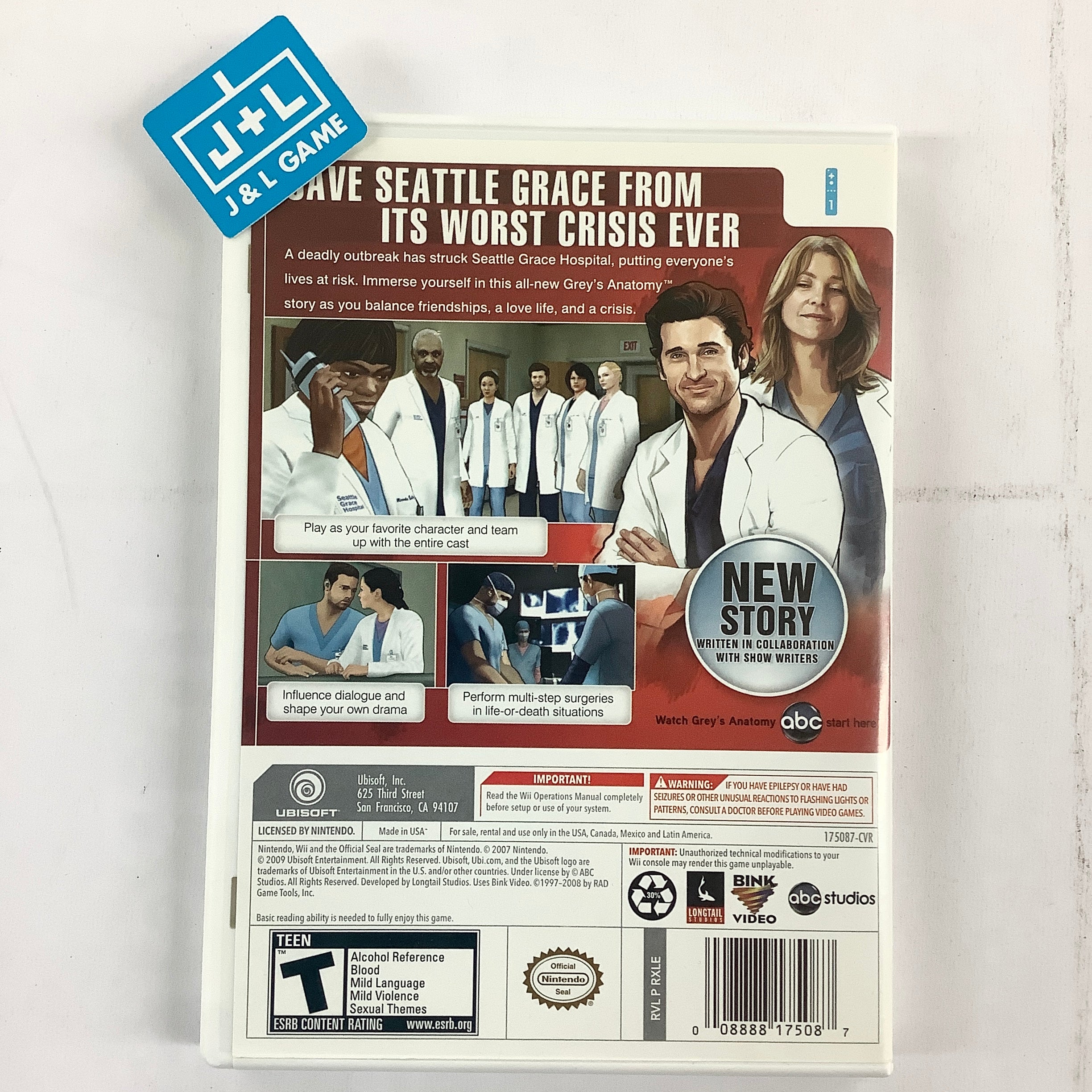 Grey's Anatomy: The Video Game - Nintendo Wii [Pre-Owned] Video Games Ubisoft   