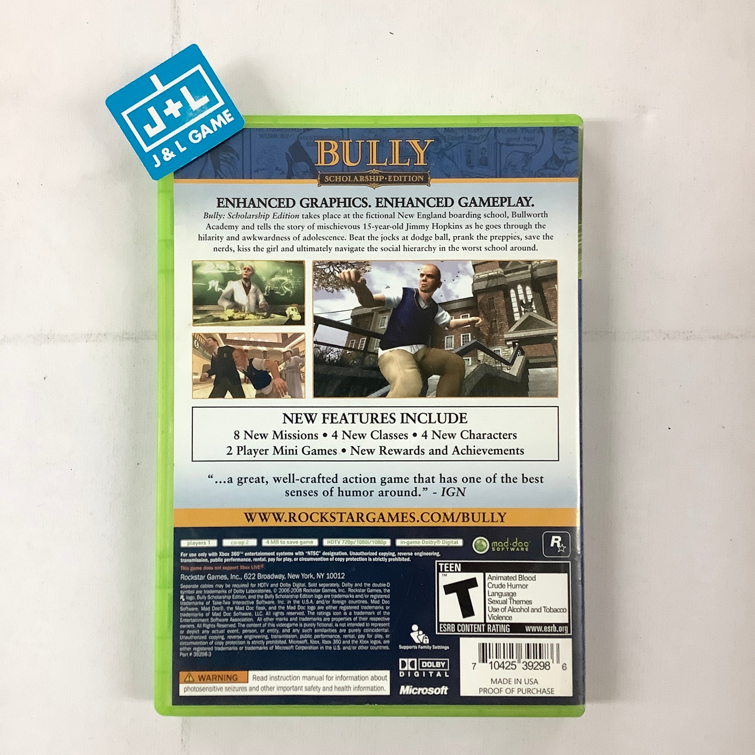 Bully: Scholarship Edition - Xbox 360 [Pre-Owned] Video Games Rockstar Games   