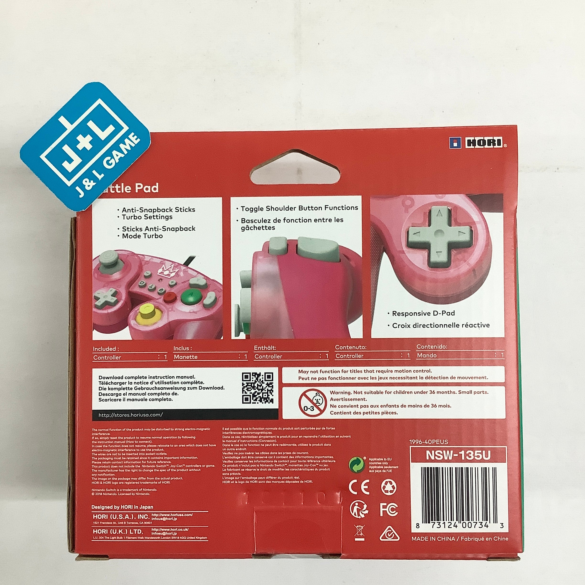 HORI Nintendo Switch Battle Pad (Peach) - (NSW) Nintendo Switch Accessories HORI   