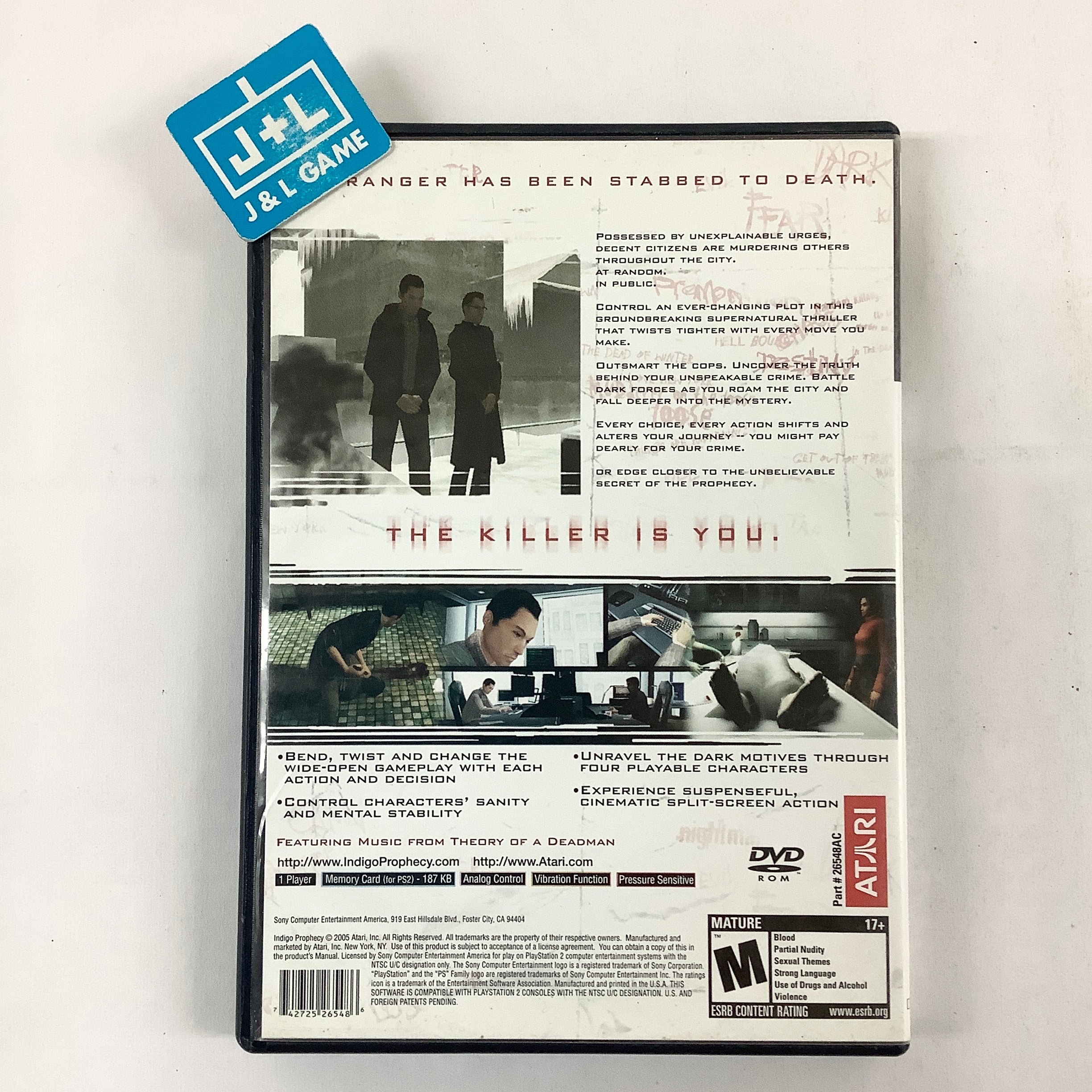 Indigo Prophecy - (PS2) PlayStation 2 [Pre-Owned] Video Games Atari SA   