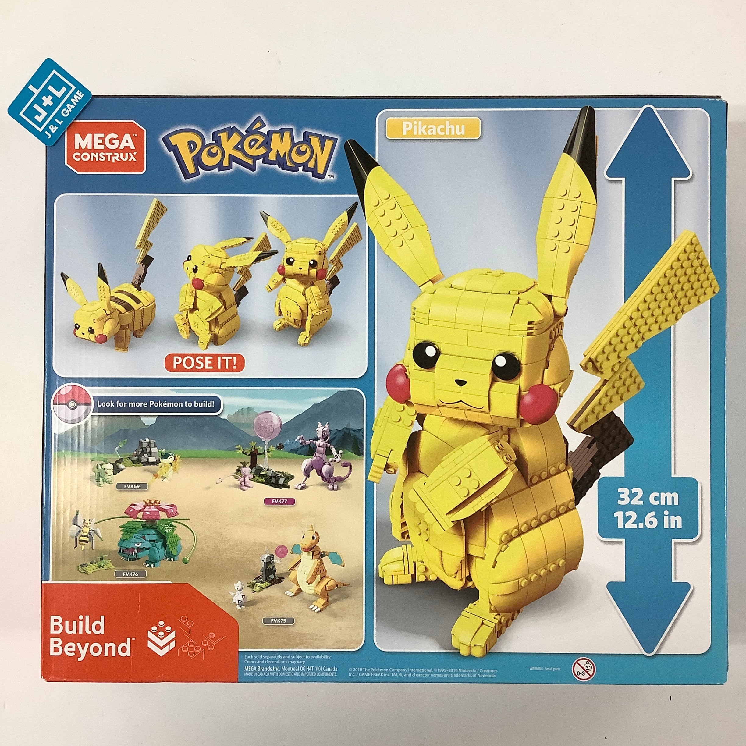 Pokemon Figures Mega Construx Pokemon Jumbo Pikachu Building Set