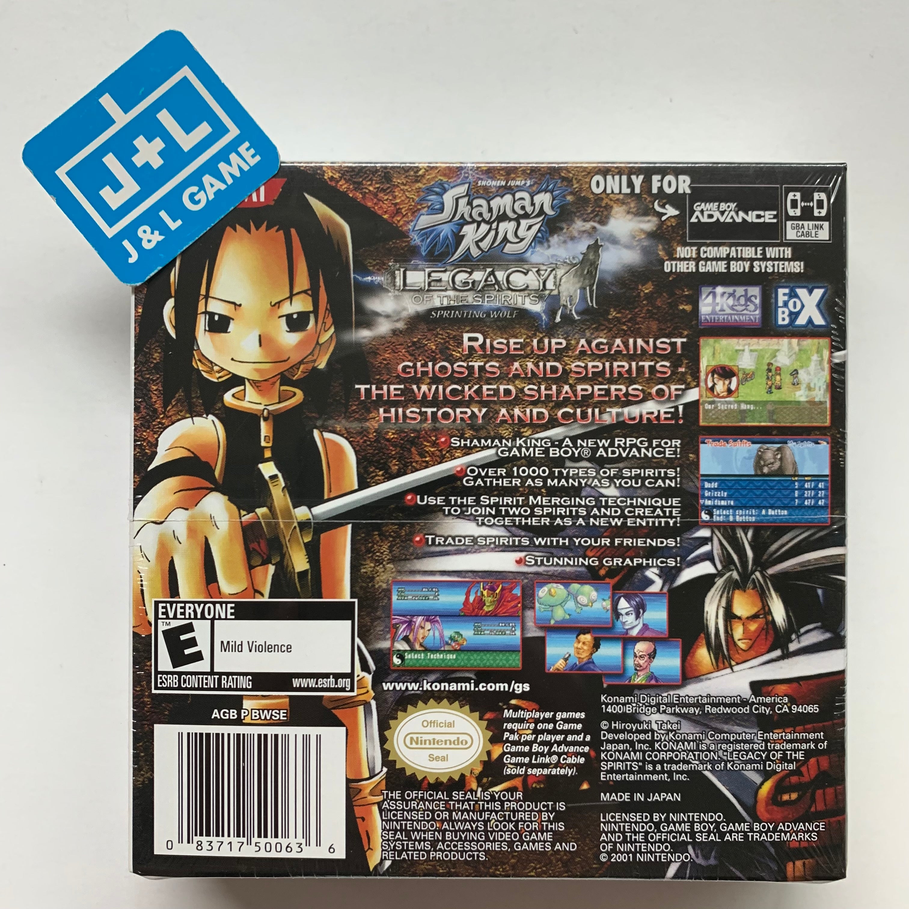 Shonen Jump's Shaman King: Legacy of the Spirits, Sprinting Wolf - (GBA) Game Boy Advance Video Games Konami   