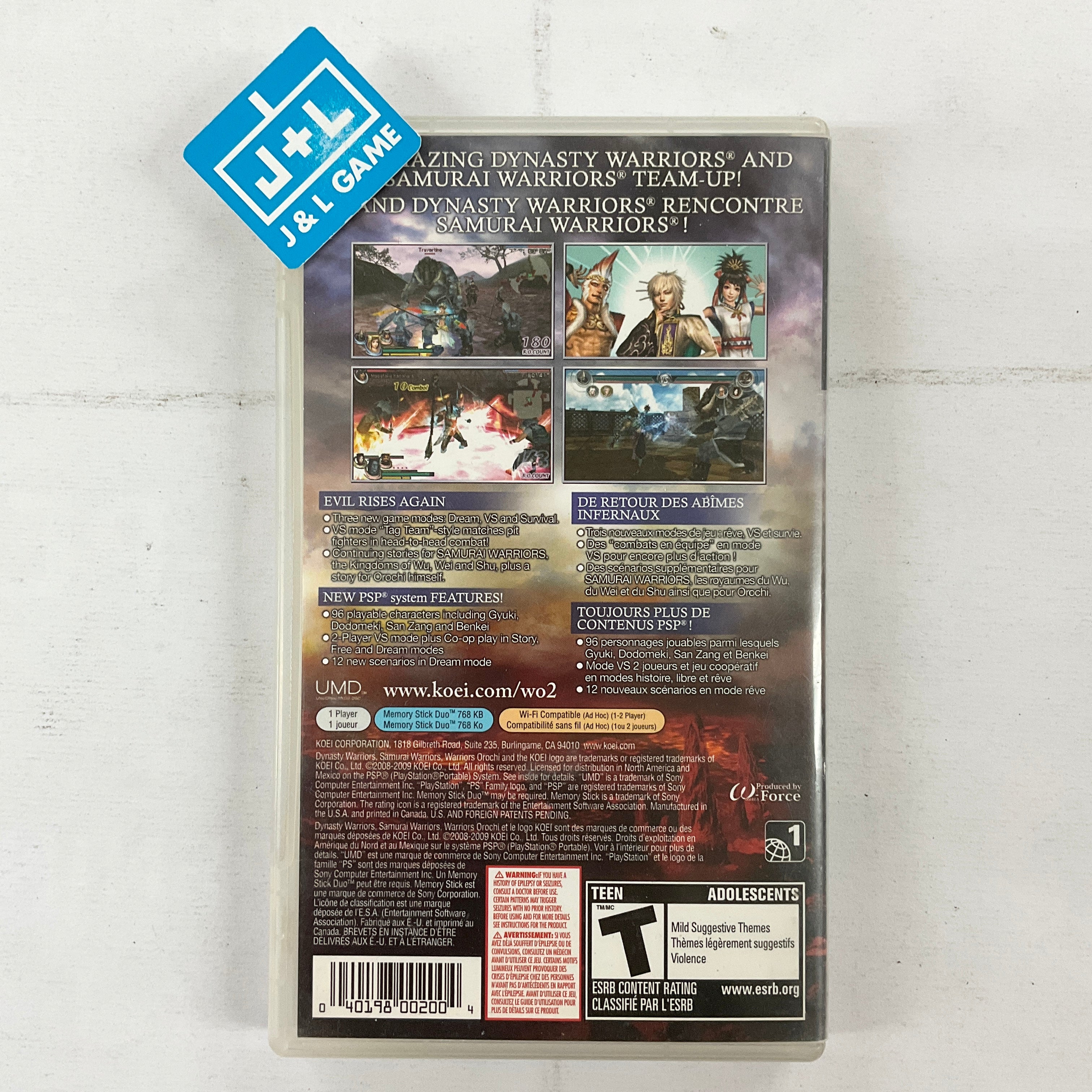 Warriors Orochi 2 - Sony PSP [Pre-Owned] Video Games Koei   