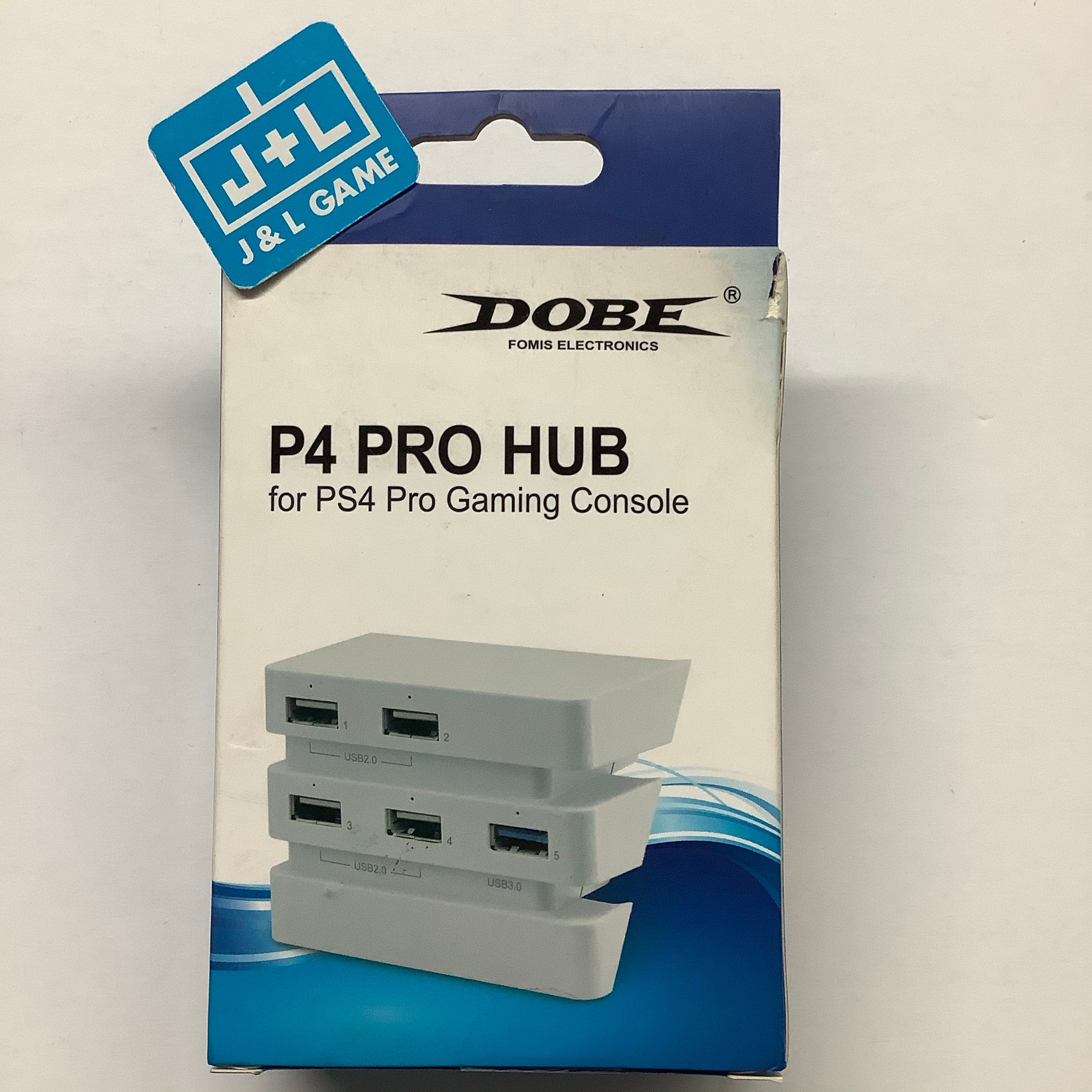 PS4 Pro USB Hub 3.0 USB Extension Adapter Splitter Charging Port (1x USB3.0 and 4X USB2.0) with LED ( White Color)  - (PS4) Playstation 4 Accessories ElecGear   