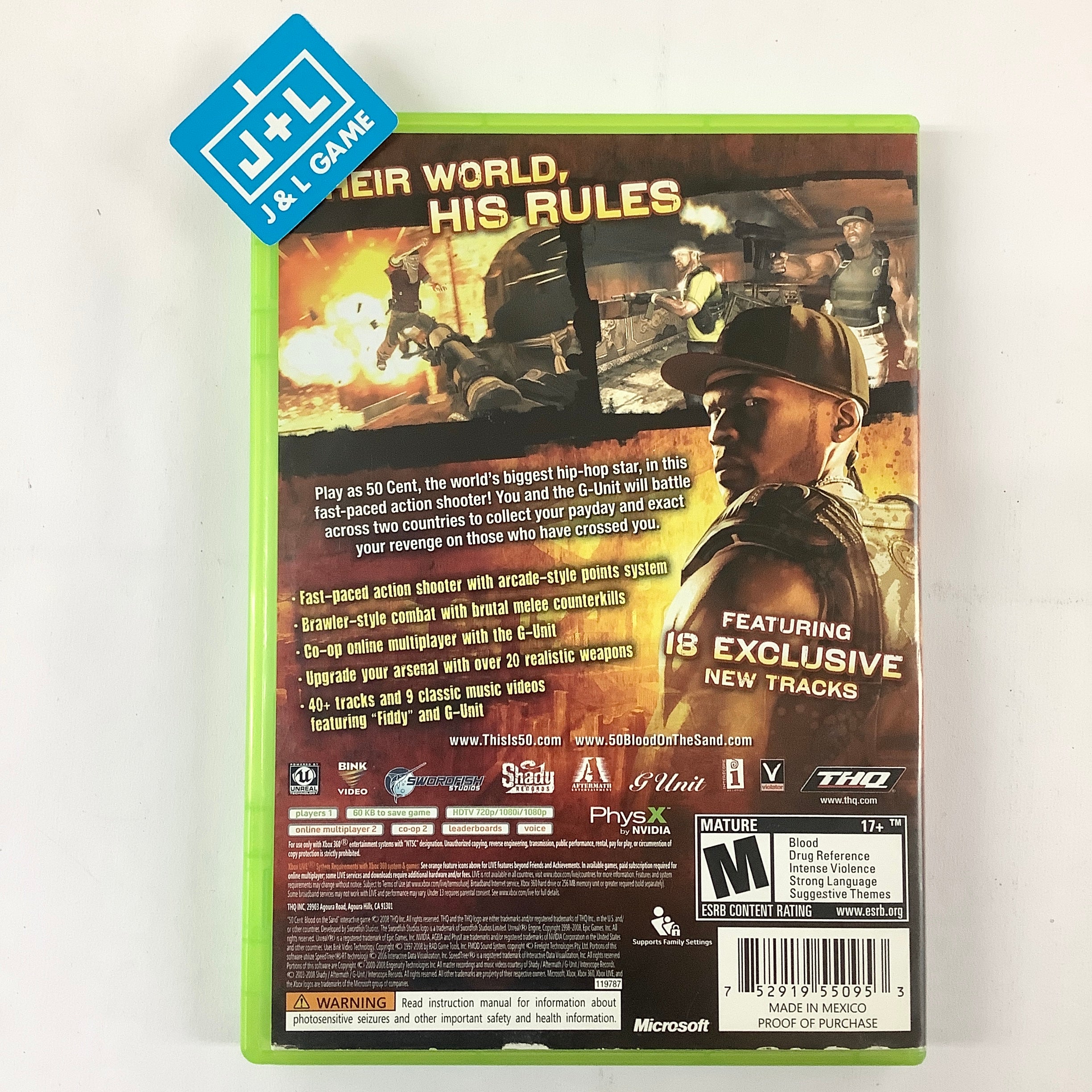 50 Cent: Blood on the Sand - Xbox 360 [Pre-Owned] | J&L Game