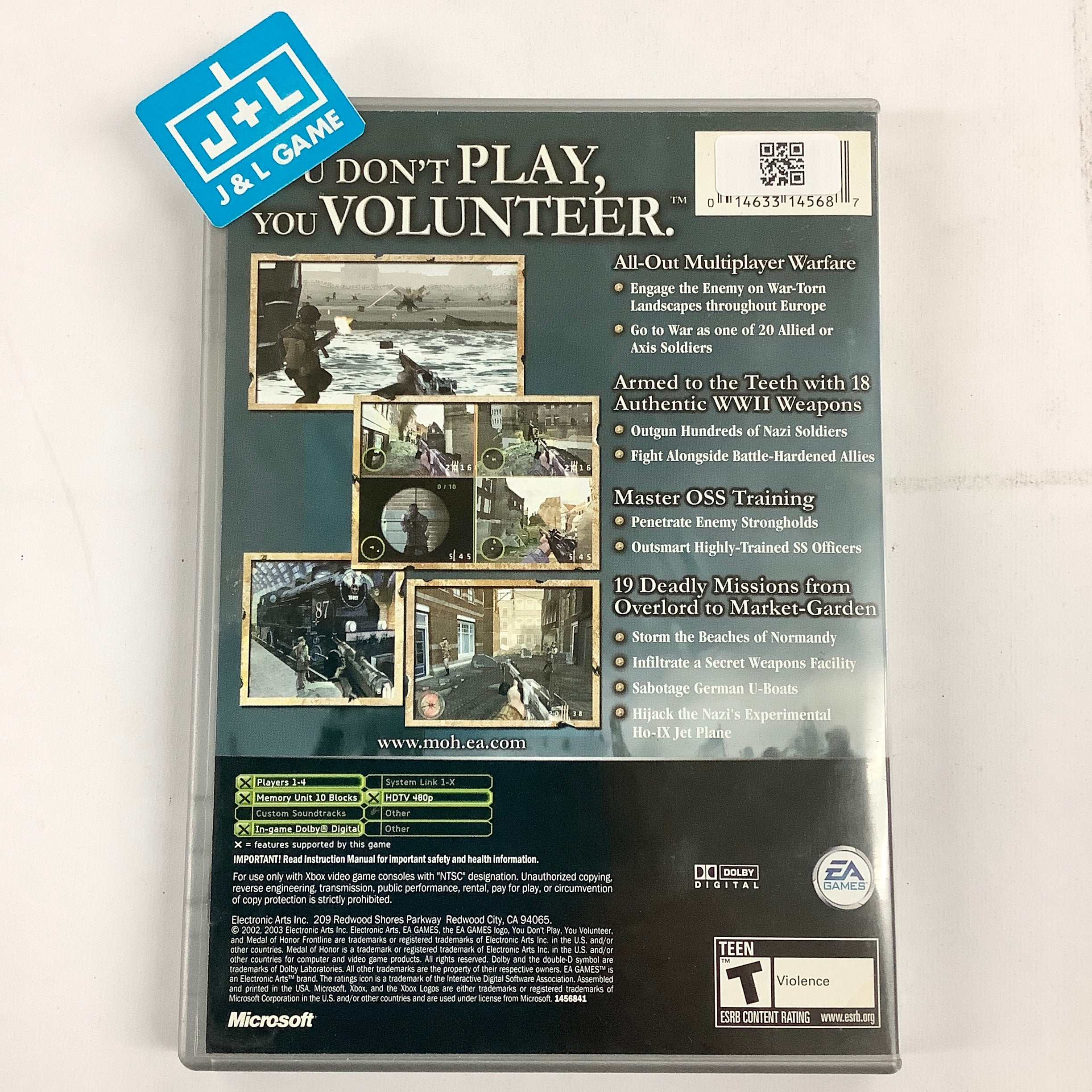 Medal of Honor: Frontline (Platinum Hits) - (XB) Xbox [Pre-Owned] Video Games EA Games   