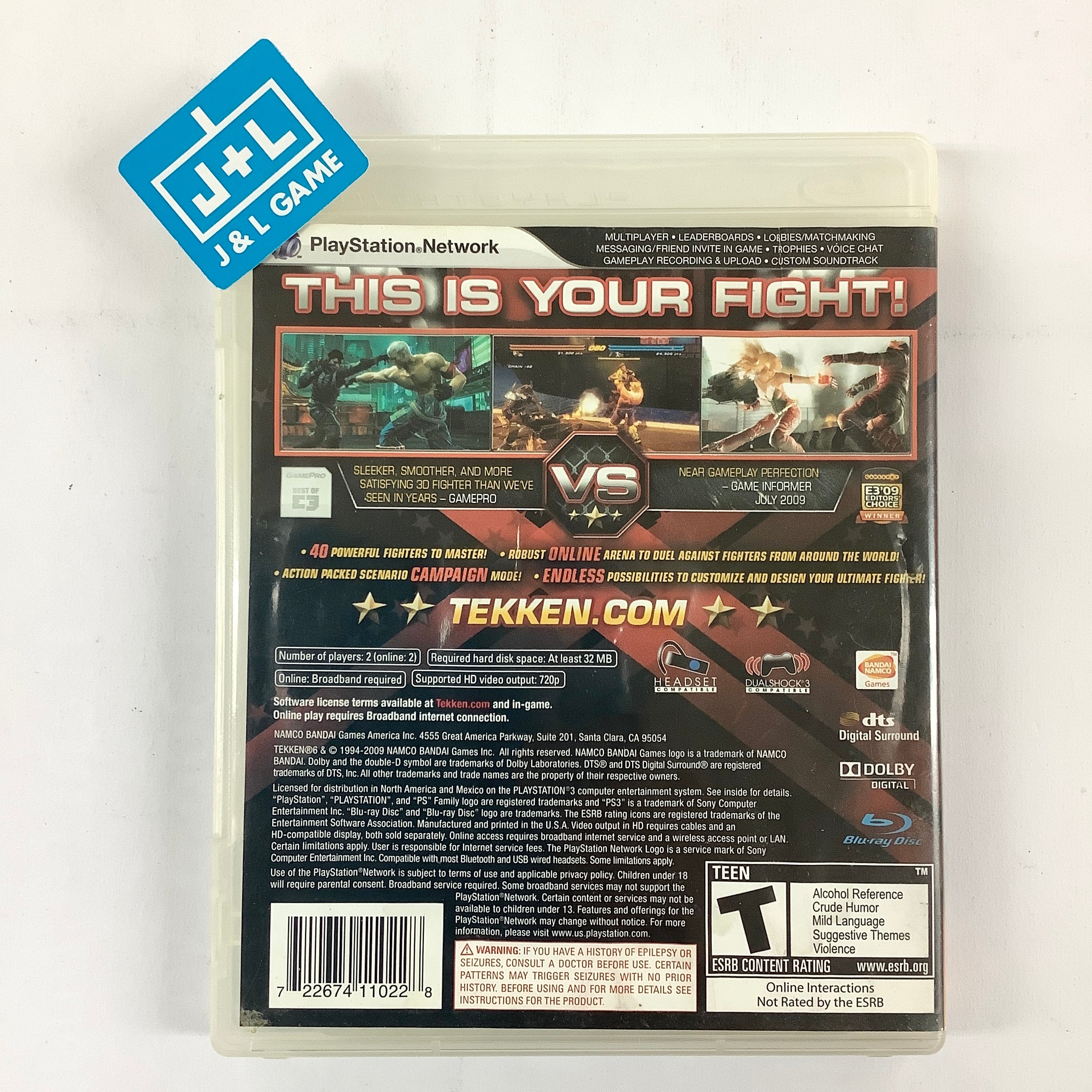 Tekken 6 - (PS3) PlayStation 3 [Pre-Owned] | J&L Game