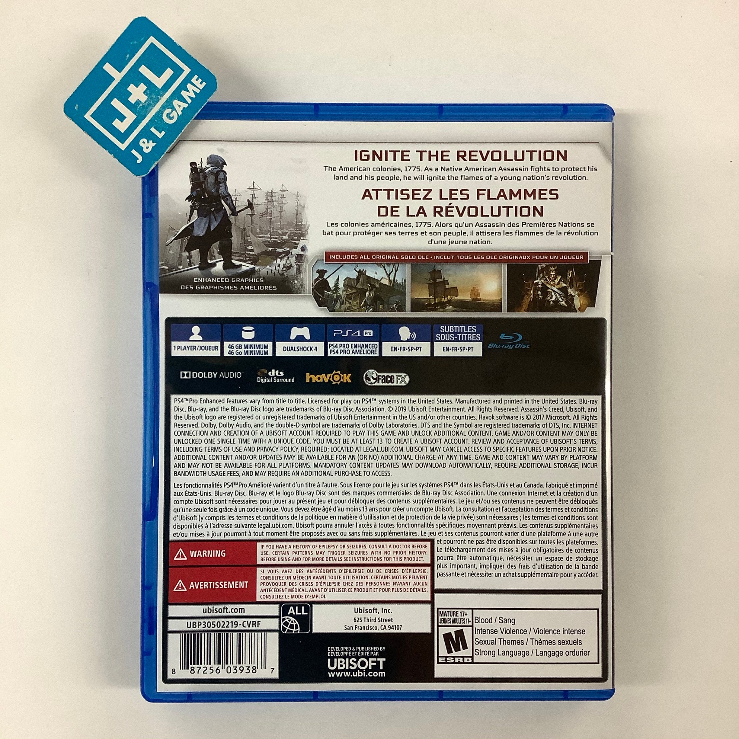 Assassin's Creed III: Remastered - (PS4) PlayStation 4 [Pre-Owned] Video Games Ubisoft   