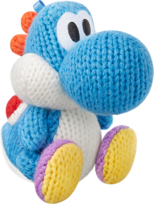 Light Blue Yarn Yoshi (Yoshi's Woolly World) - Nintendo WiiU Amiibo (Japanese Import) Amiibo Nintendo