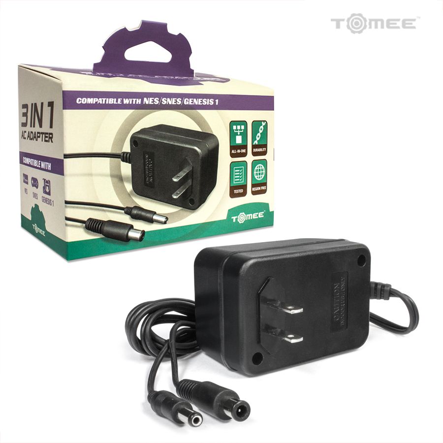 Tomee 3-in-1 AC Adapter for NES/SNES/Sega Genesis (Model 1) Accessories Tomee   