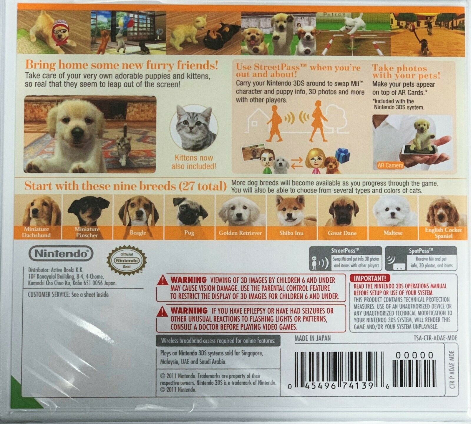 Nintendogs + Cats: Golden Retriever & New Friends - Nintendo 3DS (World Edition) Video Games Nintendo   