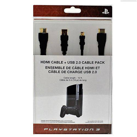 Sony HDMI Cable + USB 2.0 Cable Pack - (PS3) PlayStation 3 Video Games PlayStation   